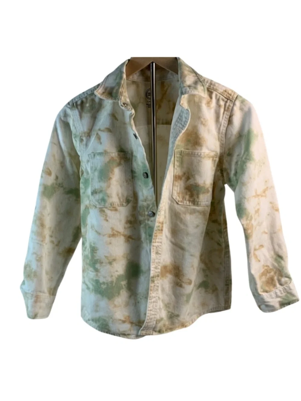 Wonder Nation Kids Tie-Dye Jean Shacket Size 10/12 L Streetwear Y2K Fall